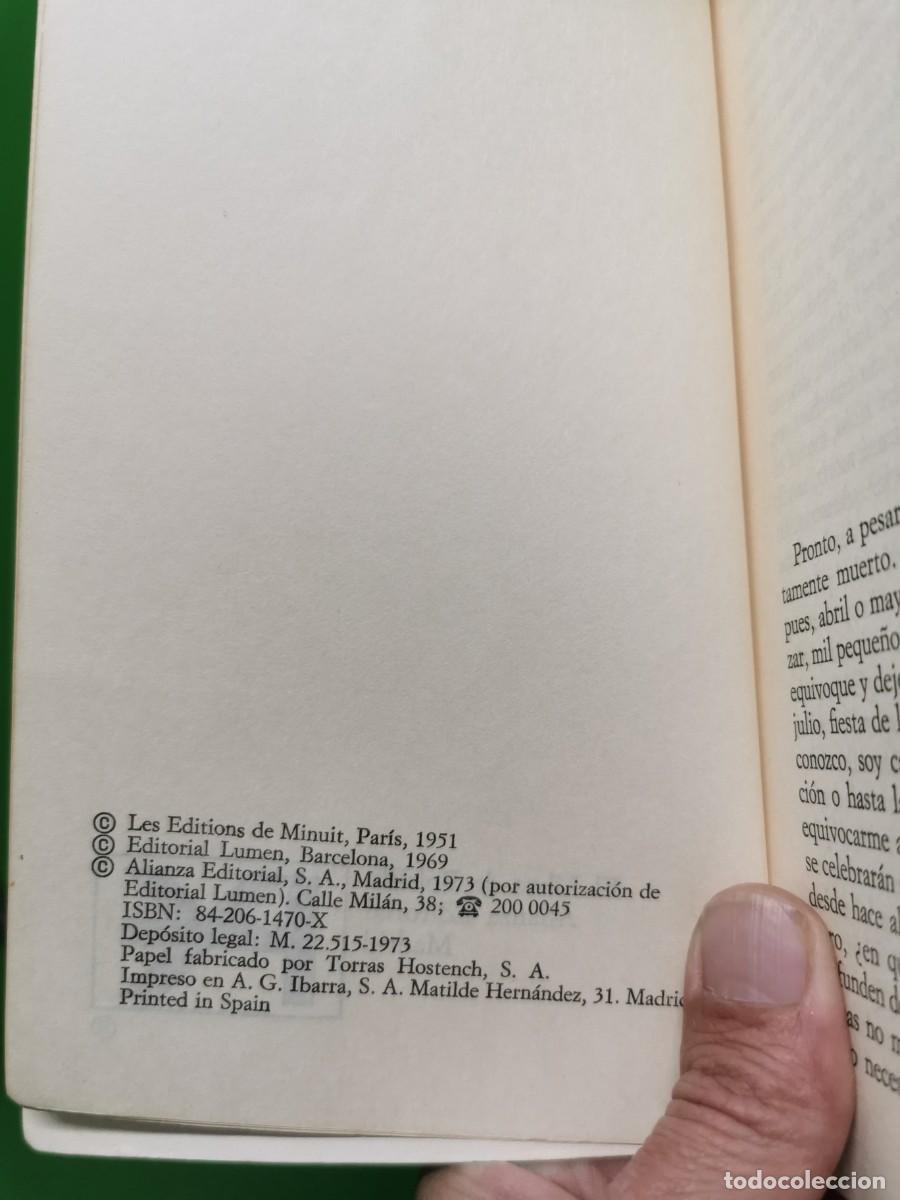 Libros: MALONE MUERE. SAMUEL BECKETT. ALIANZA EDITORIAL 470, 1973. - Foto 4
