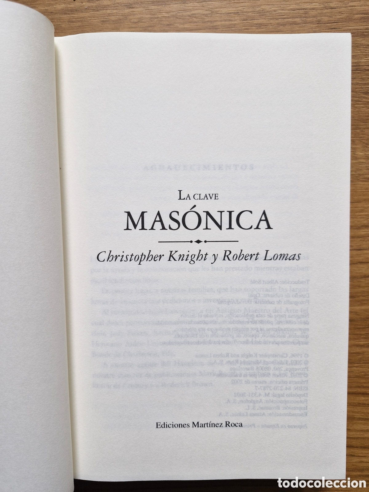 Libros: LA CLAVE MAS&Oacute;NICA - Christopher Knight y Robert Lomas - Foto 3