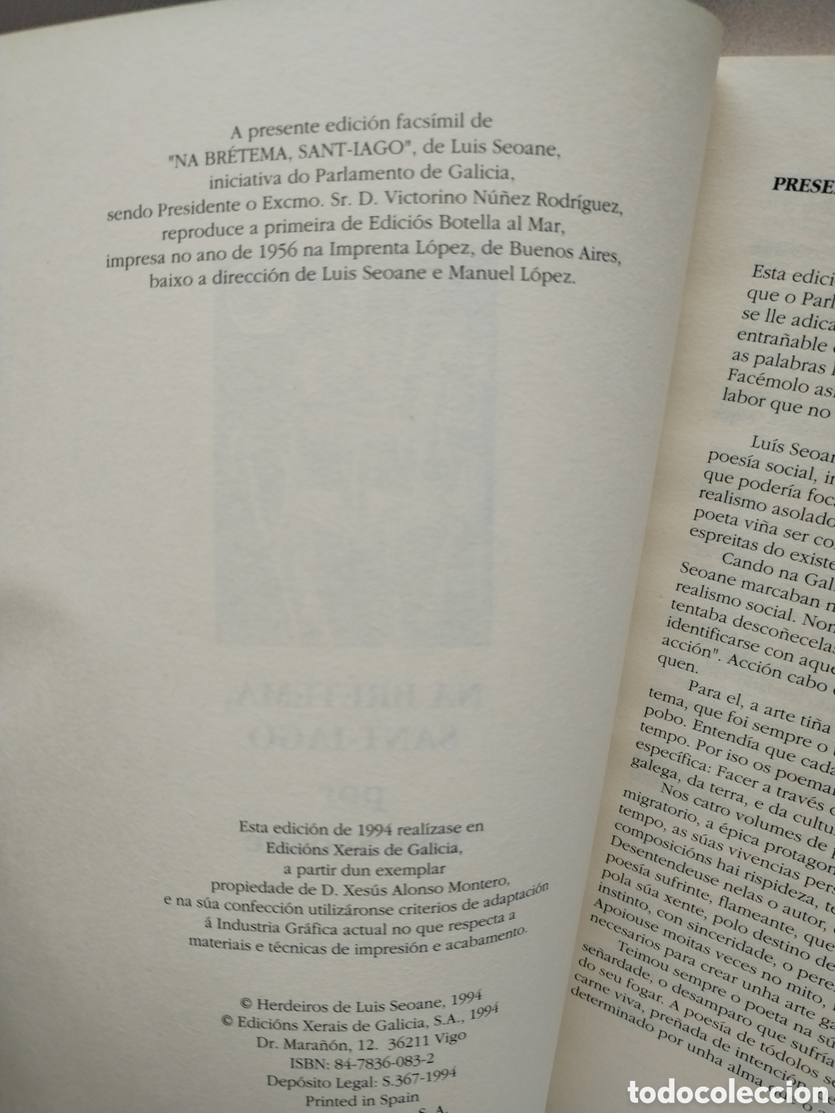 Libros: NA BRETEMA, SANT-IAGO - LUIS SEOANE - Foto 3