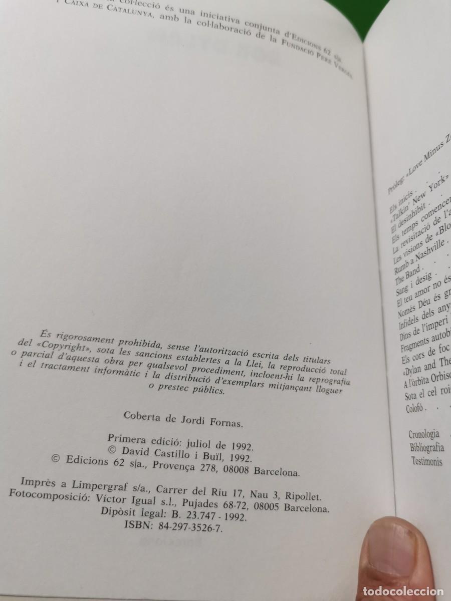 Libros: BOB DYLAN DE DAVID CASTILLO (EDICIONS 62) (CATAL&Aacute;) - Foto 3