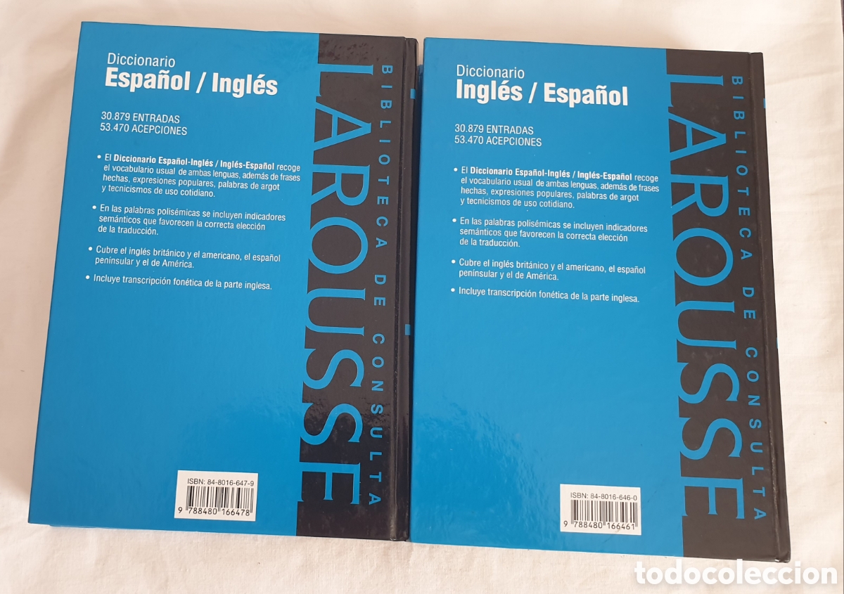 Libros: DICCIONARIO ESPA&Ntilde;OL/INGL&Eacute;S LAROUSSE(2 tomos) - Foto 2