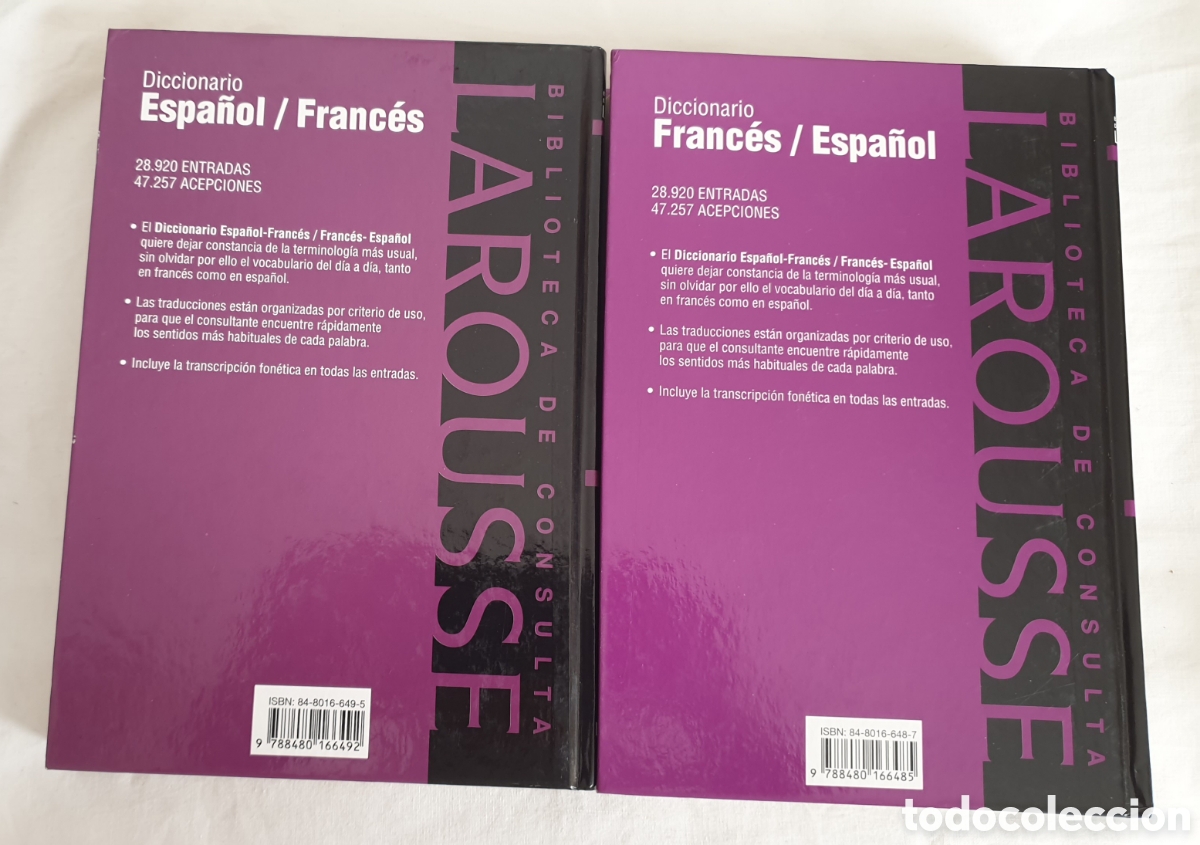 Libros: DICCIONARIO ESPA&Ntilde;OL/FRANC&Eacute;S LAROUSSE( 2 Tomos) - Foto 2