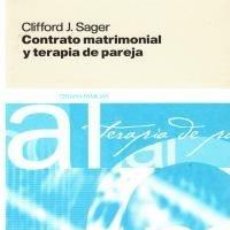 Libros: CONTRATO MATRIMONIAL Y TERAPIA DE PAREJA (SPANISH EDITION) - SAGER, CLIFFORD J.