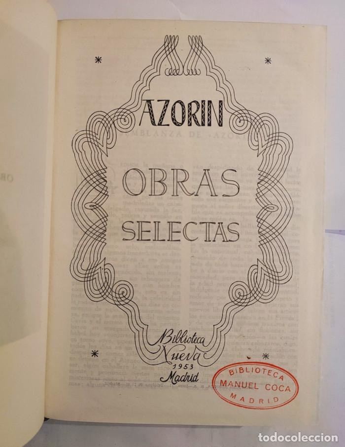 Libros: OBRAS SELECTAS DE AZOR&Iacute;N. - Azor&iacute;n - Foto 2