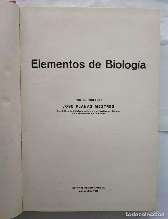 Libros: ELEMENTOS DE BIOLOG&Iacute;A - Jos&eacute; Planas Mestres - Foto 3