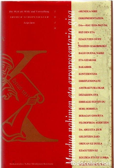 Libros: Mundua nahimena eta errepresentasio gisa - Schopenhauer, Arthur - Foto 1