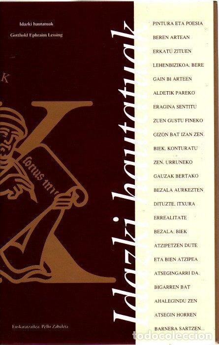 Libros: Idazki hautatuak - Lessing, Gotthold Ephraim - Foto 1