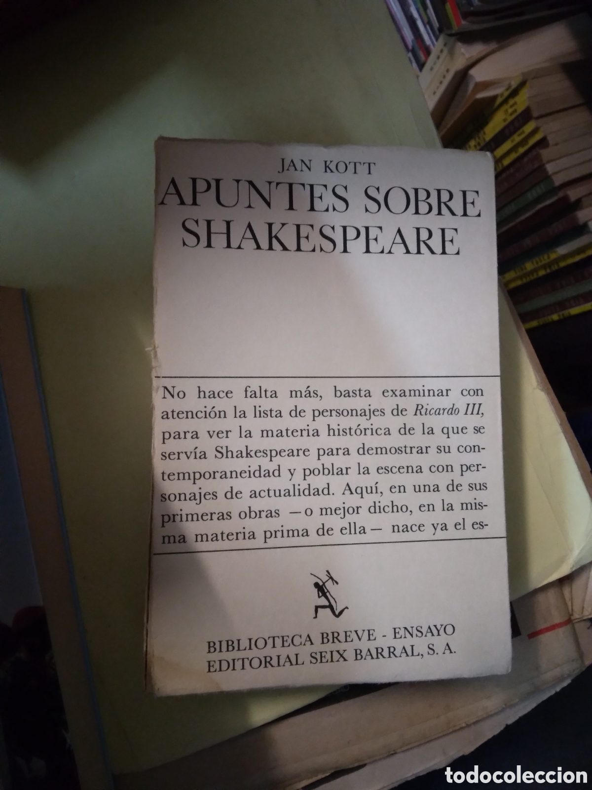 Libros: Jan Kott, Apuntes sobre Shakespeare, Seix Barral - Foto 1