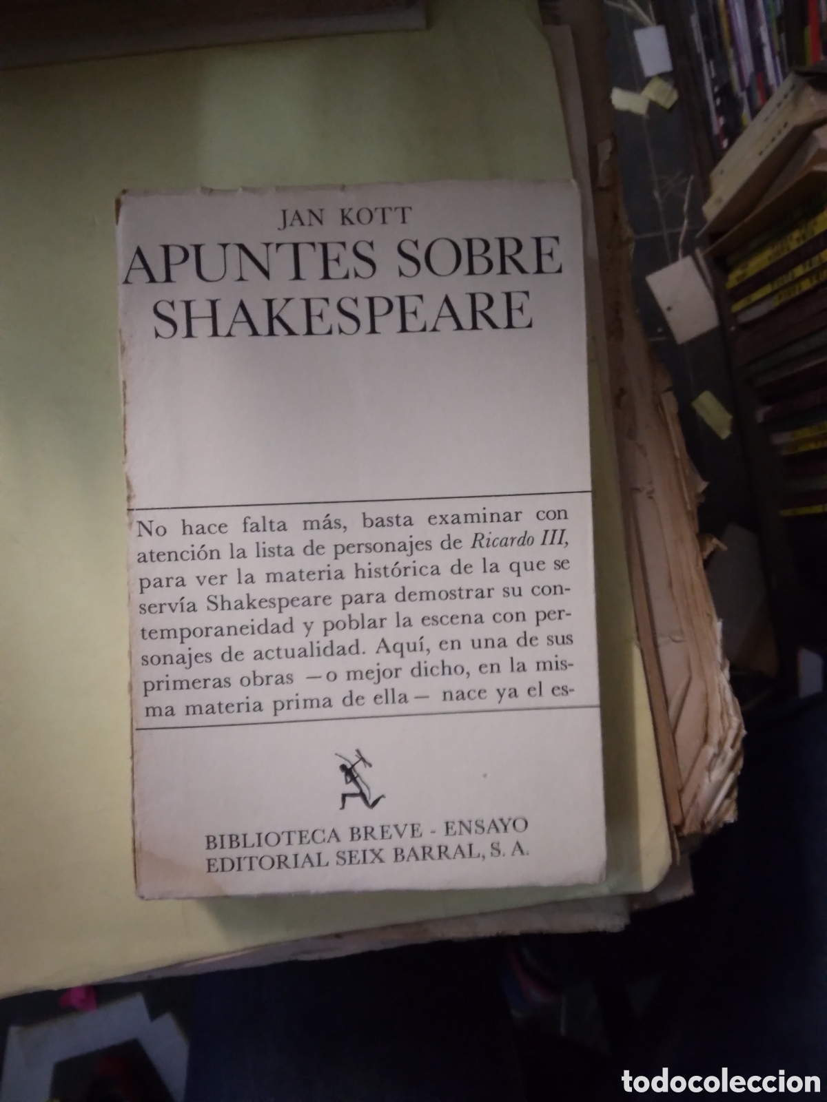 Libros: Jan Kott, Apuntes sobre Shakespeare, seix Barral - Foto 1