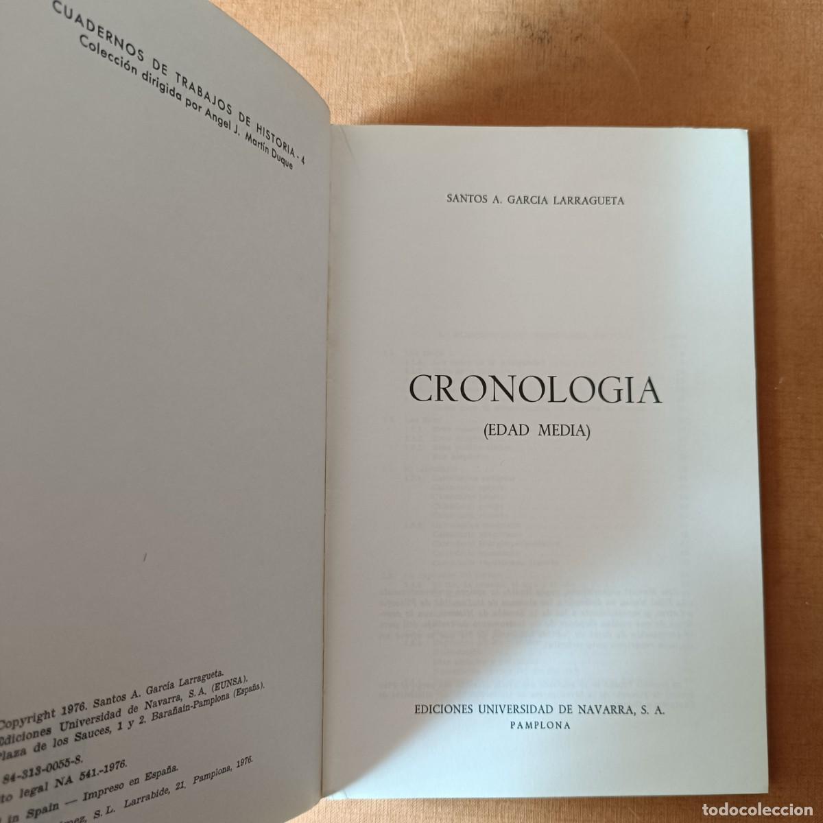 Libros: GARC&Iacute;A LARRAGUETA, Santos A.: - Cronolog&iacute;a (Edad Media).