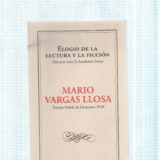 Libros: ELOGIO DE LA LECTURA Y LA FICCION. DISCURSO ANTE LA ACADEMIA SUECA