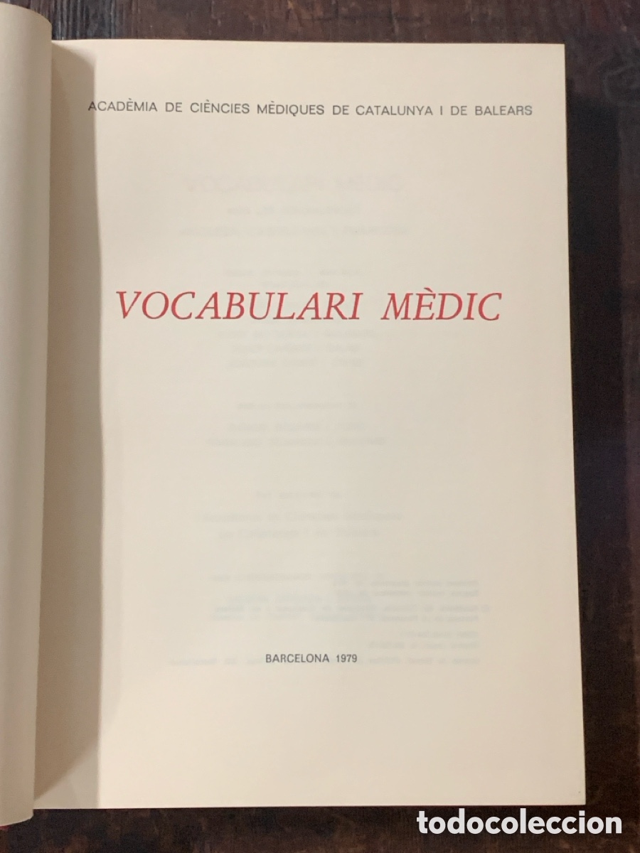 Libros: Vocabulari M&egrave;dic - BARCELONA 1979 - Foto 2