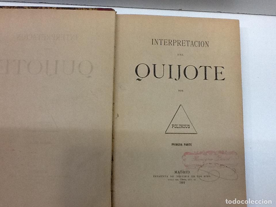 Libros: INTERPRETACION DEL QUIJOTE PALLOL BENIGNO 1893 - Foto 3