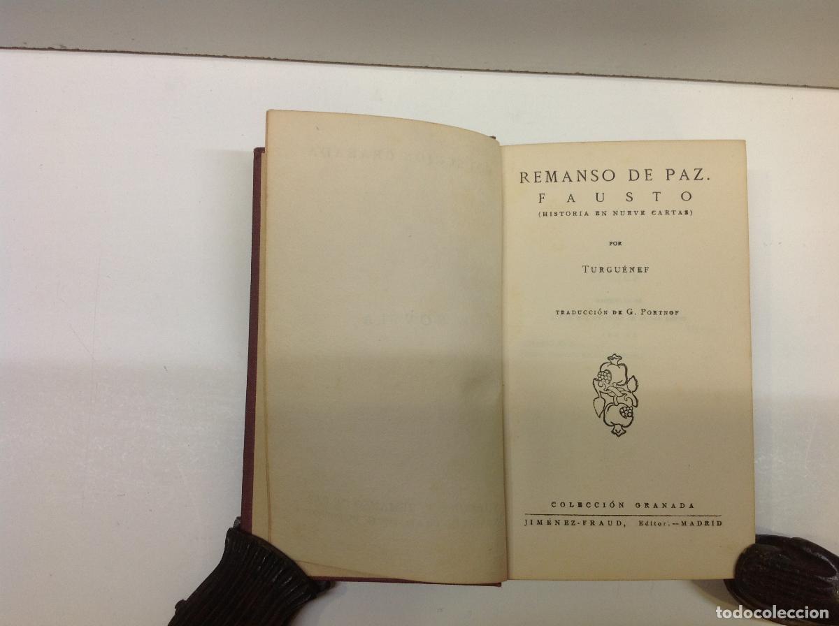Libros: REMANSO DE PAZ FAUSTO TURGUENEF SF - Foto 1
