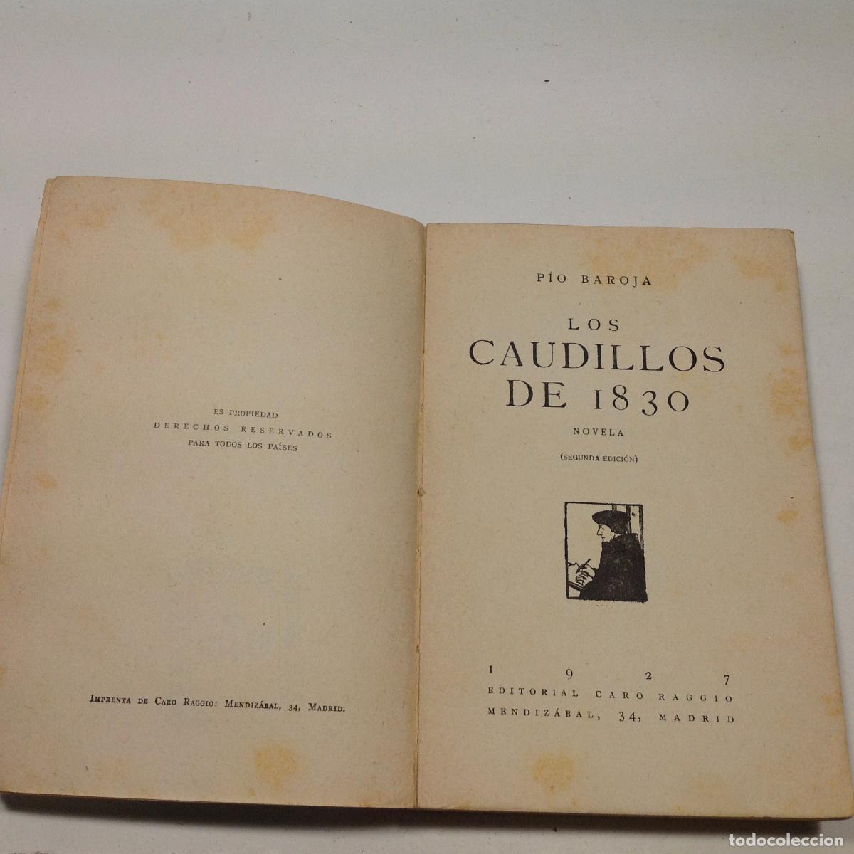 Libros: LOS CAUDILLOS DE 1830 BAROJA PIO 1927 - Foto 3