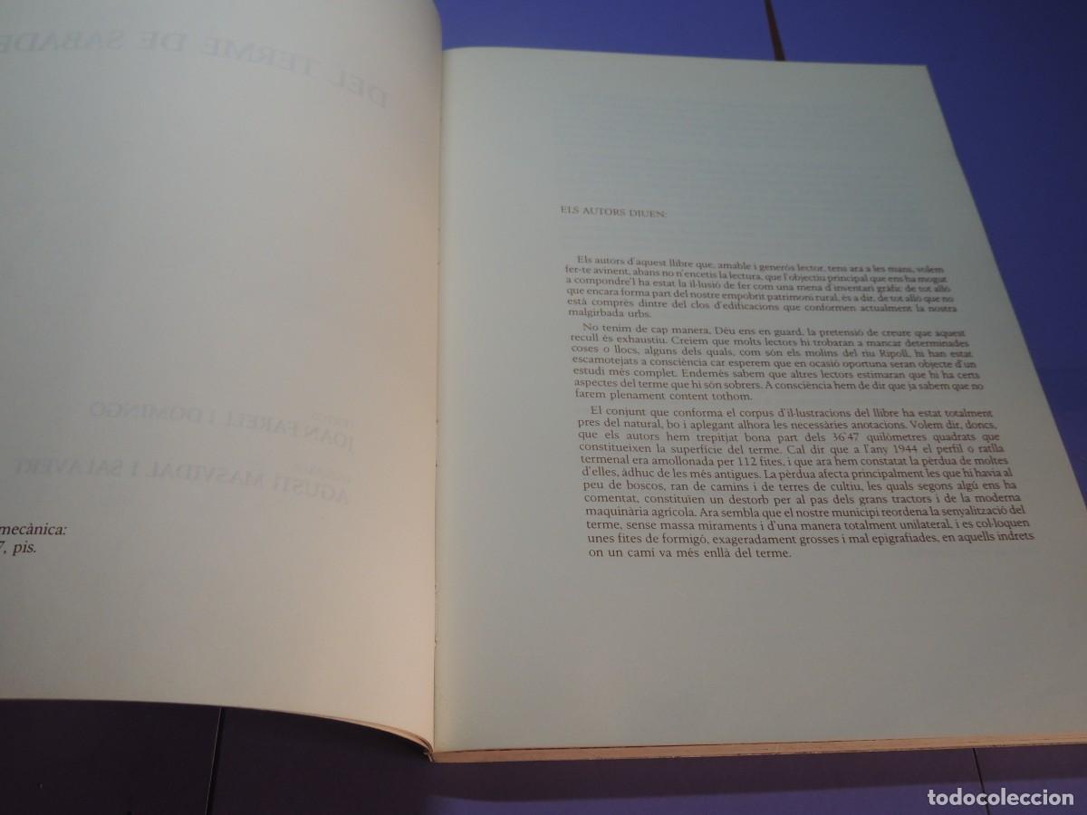 Libros: DEL TERME DE SABADELL. - AGUSTI MASVIDAL - Foto 4
