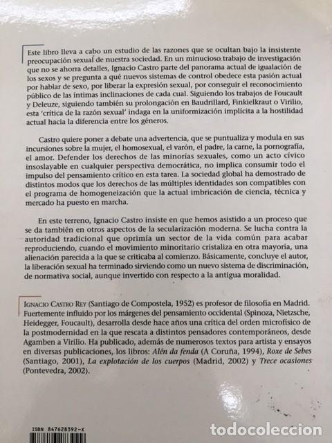 Libros: Cr&iacute;tica de la raz&oacute;n sexual - Ignacio Castro - Serbal, 2002 - Foto 2