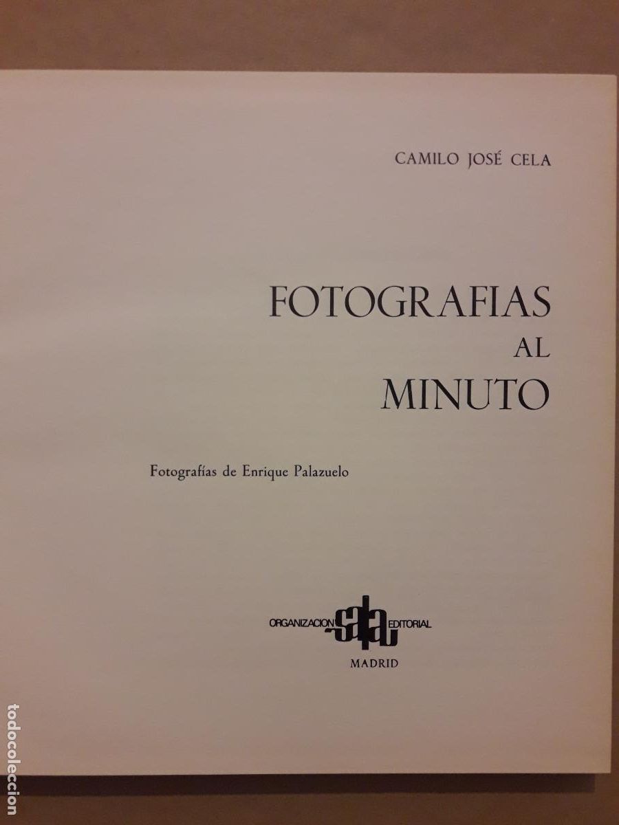 Libros: Fotograf&iacute;as al minuto. Camilo Jos&eacute; Cela. - Foto 2