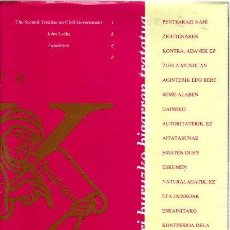 Libros: GOBERNU ZIBILARI BURUZKO BIGARREN TRATATUA - LOCKE, JOHN