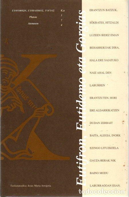 Libros: Eutifron, Eutidermo eta Gorgias - Platon - Foto 1