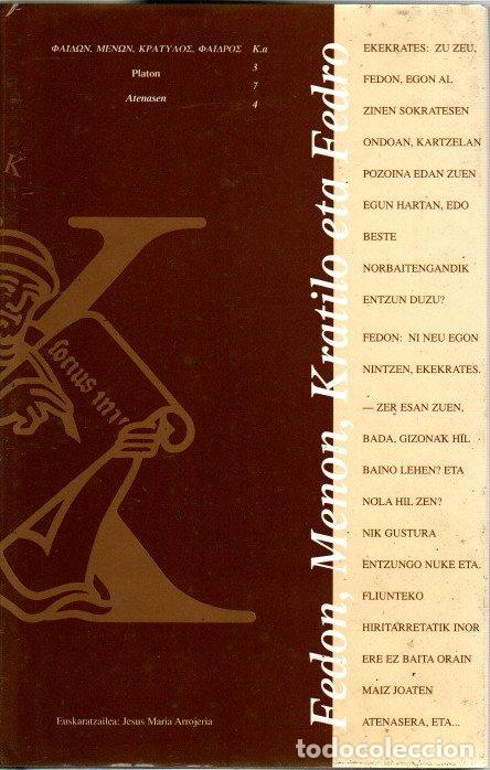 Libros: Fedon, Menon, Kratilo eta Fedro - Plat&oacute;n - Foto 1