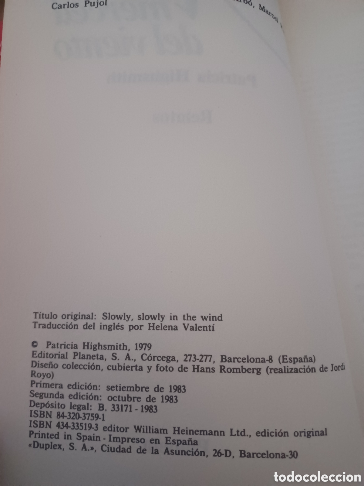 Libros: Barybook C75. . a merced Del viento Patricia Highsmith planeta - Foto 2