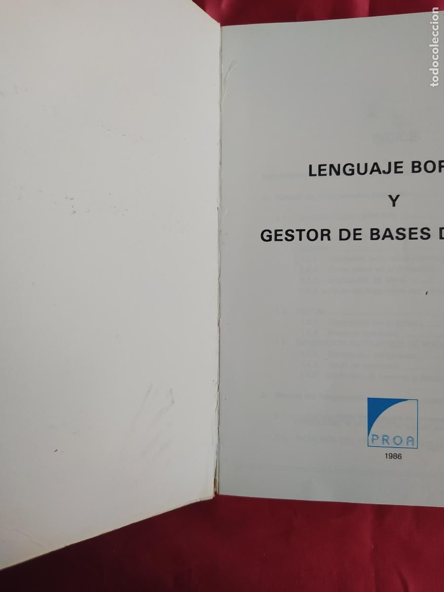 Libros: Lenguaje boriar y gestor de bases de datos. Software Cristal. 1986. L.9309-650 - Foto 2