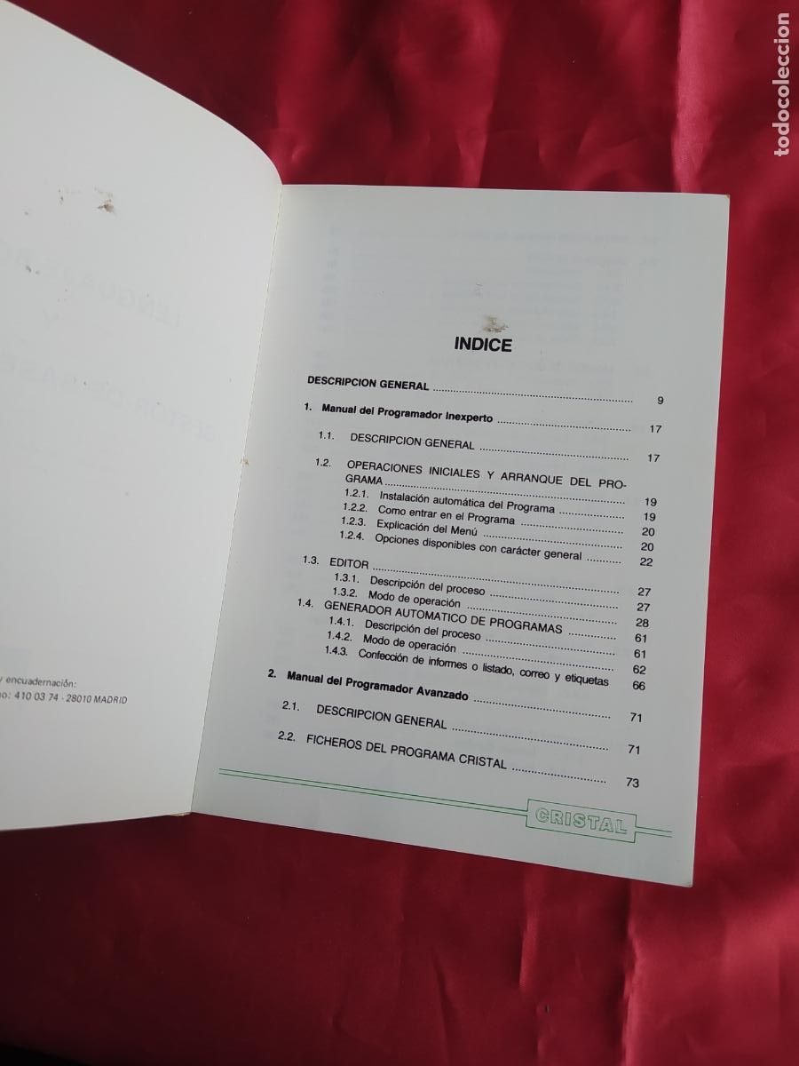 Libros: Lenguaje boriar y gestor de bases de datos. Software Cristal. 1986. L.9309-650 - Foto 3