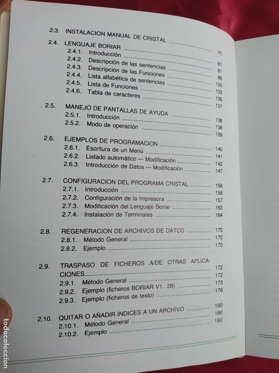 Libros: Lenguaje boriar y gestor de bases de datos. Software Cristal. 1986. L.9309-650 - Foto 7