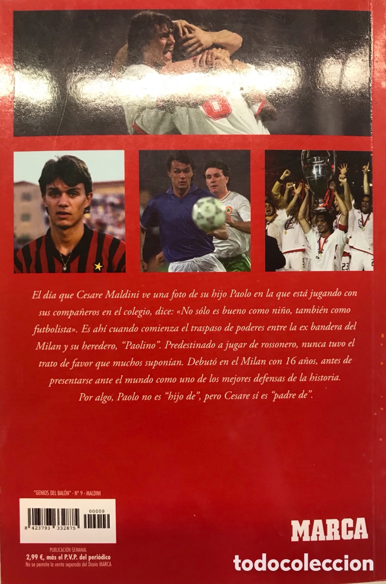 Libros: MALDINI - GENIOS DEL BAL&Oacute;N AL DETALLE n&ordm; 9 - Ediciones Marca 2012 - Foto 3