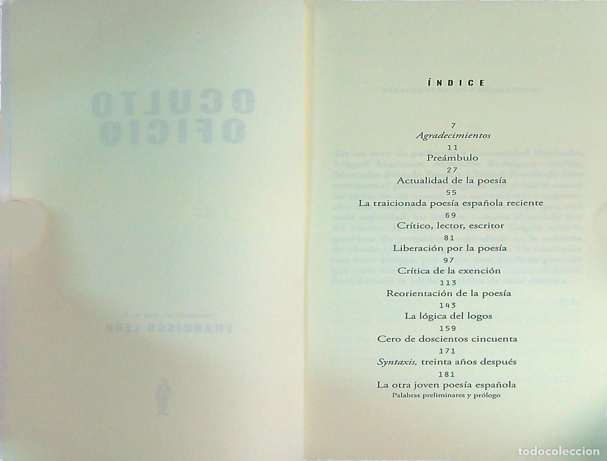 Libros: OCULTO OFICIO - FRANCISCO LE&Oacute;N - 2020 - Foto 2