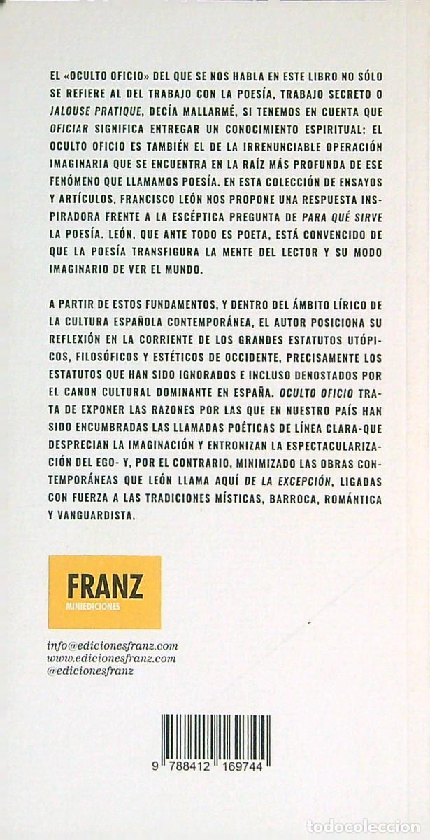 Libros: OCULTO OFICIO - FRANCISCO LE&Oacute;N - 2020 - Foto 3