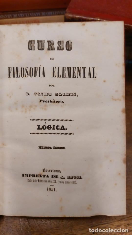 Libros: LOGICA. CURSO DE FILOSOFIA ELEMENTAL. 2&ordf; Ed. - BALMES, Jaime. - Foto 2