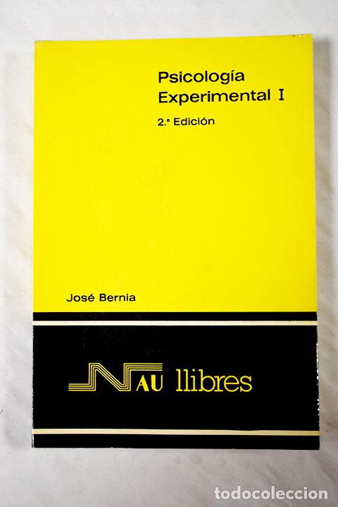 Libros: Psicolog&iacute;a experimental I.- Bernia Pardo, Jos&eacute; - Foto 1