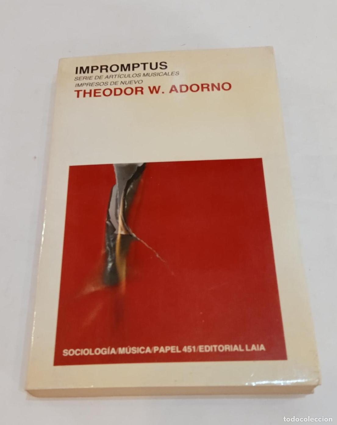Libros: ADORNO, Theodor W. - Impromptus. - Foto 1