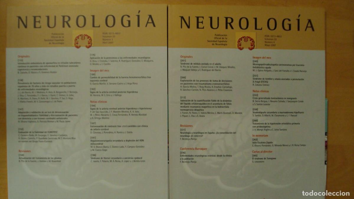 Libros: NEUROLOG&Iacute;A. Vol 22 (4) (3) - Foto 1