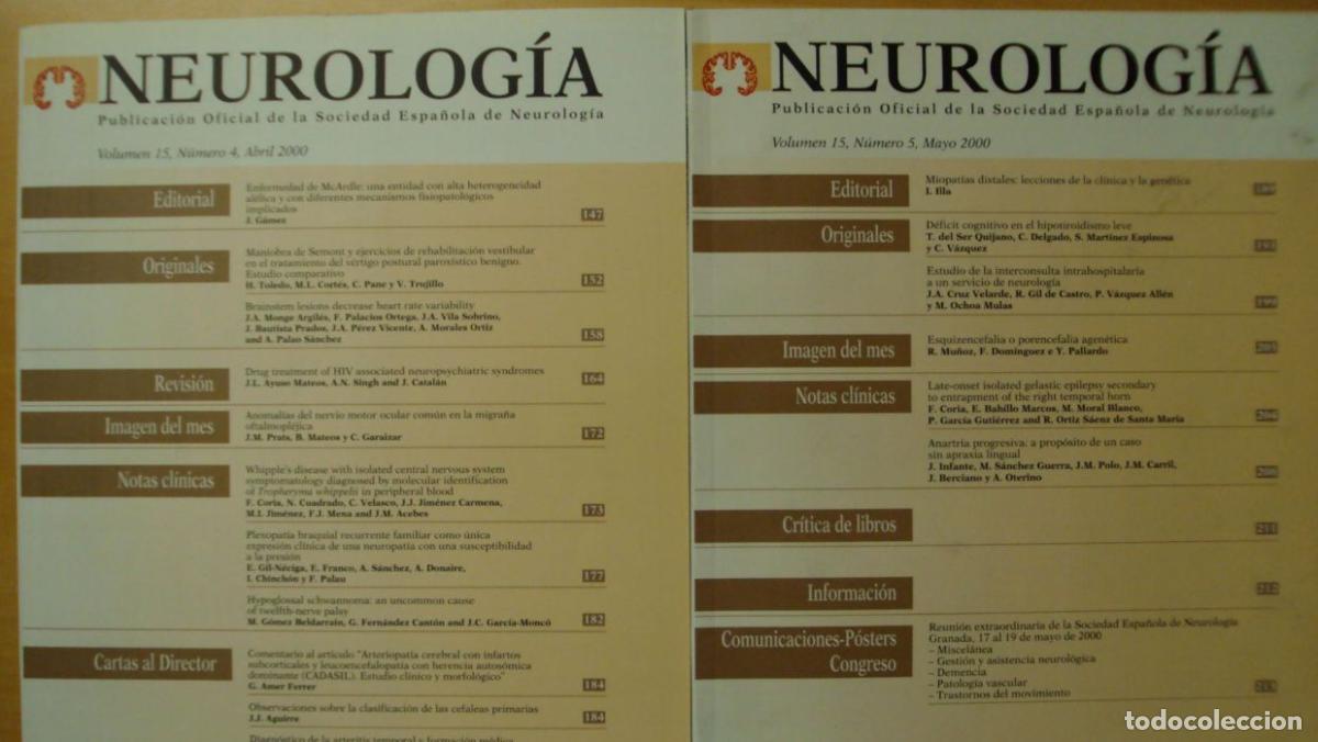 Libros: NEUROLOG&Iacute;A. Vol 15 (5) (4) - Foto 1