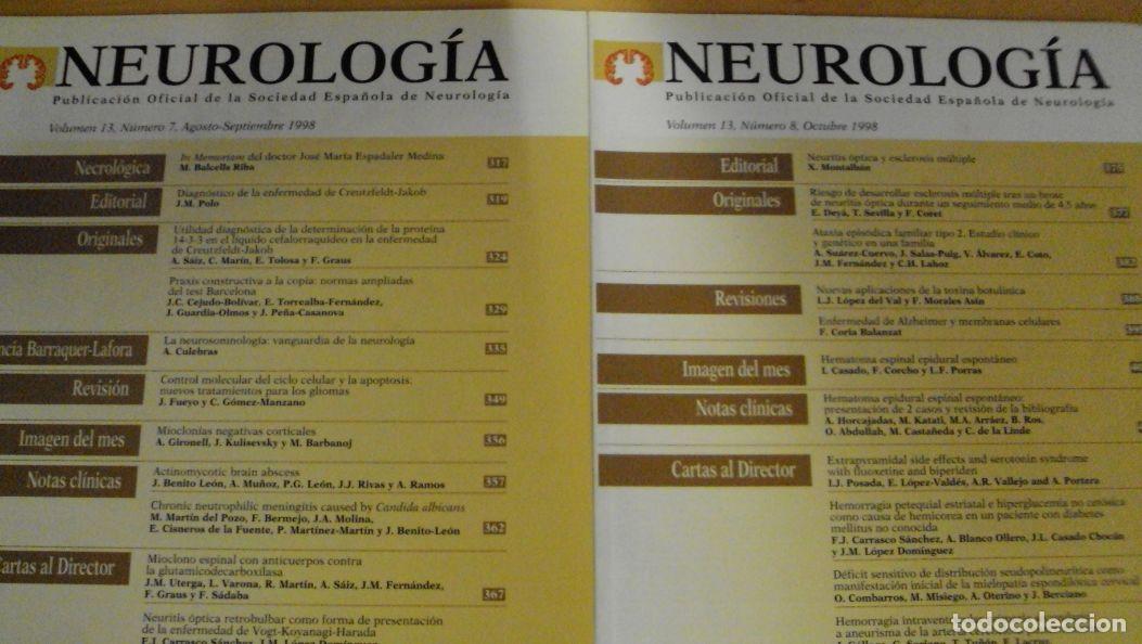 Libros: NEUROLOG&Iacute;A. Vol 13 (7) (8) - Foto 1