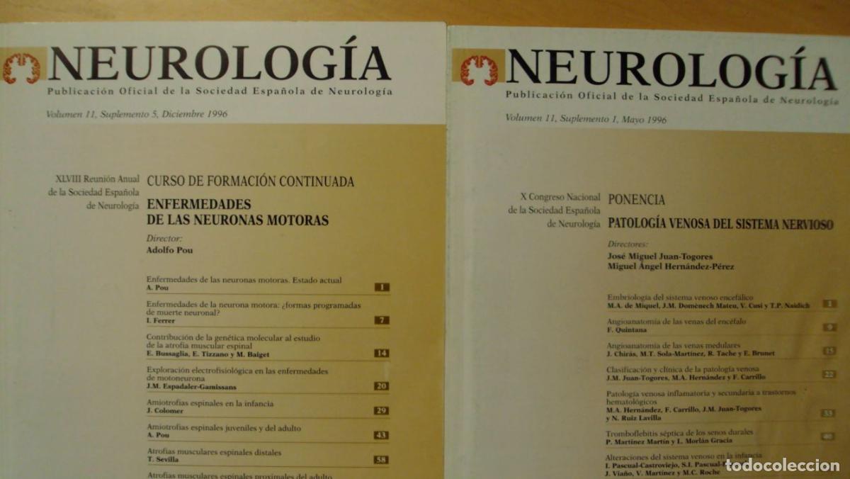 Libros: NEUROLOG&Iacute;A. Vol 11 SUPLEMENTO (1) (5) - Foto 1