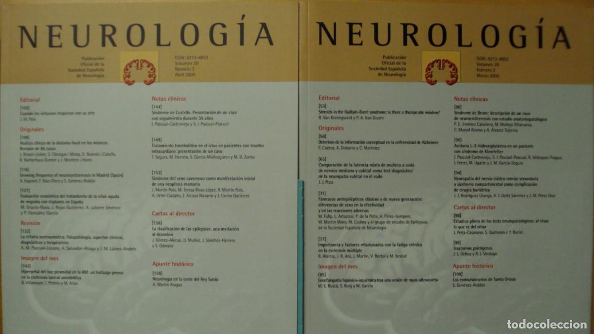 Libros: NEUROLOG&Iacute;A. Vol 20 (2) (3) - Foto 1