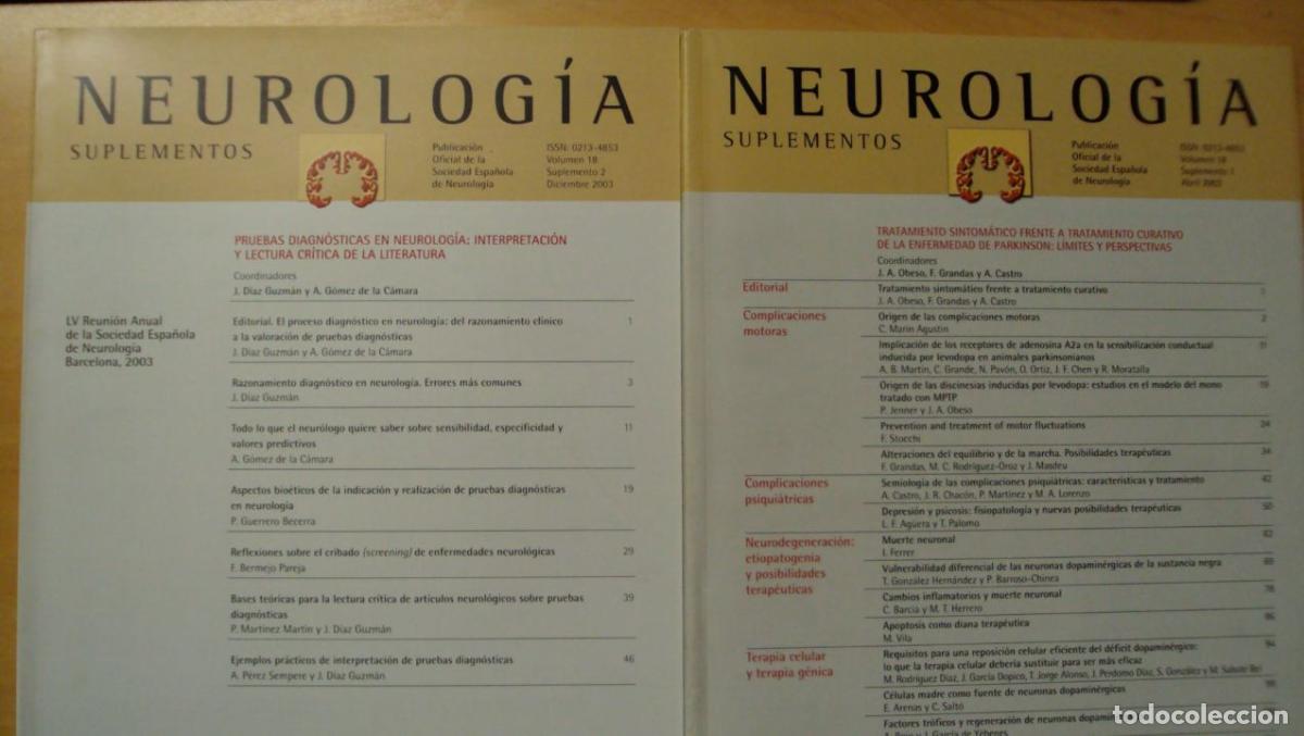 Libros: NEUROLOG&Iacute;A. Vol 18 SUPLEMENTO (1) (2) - Foto 1