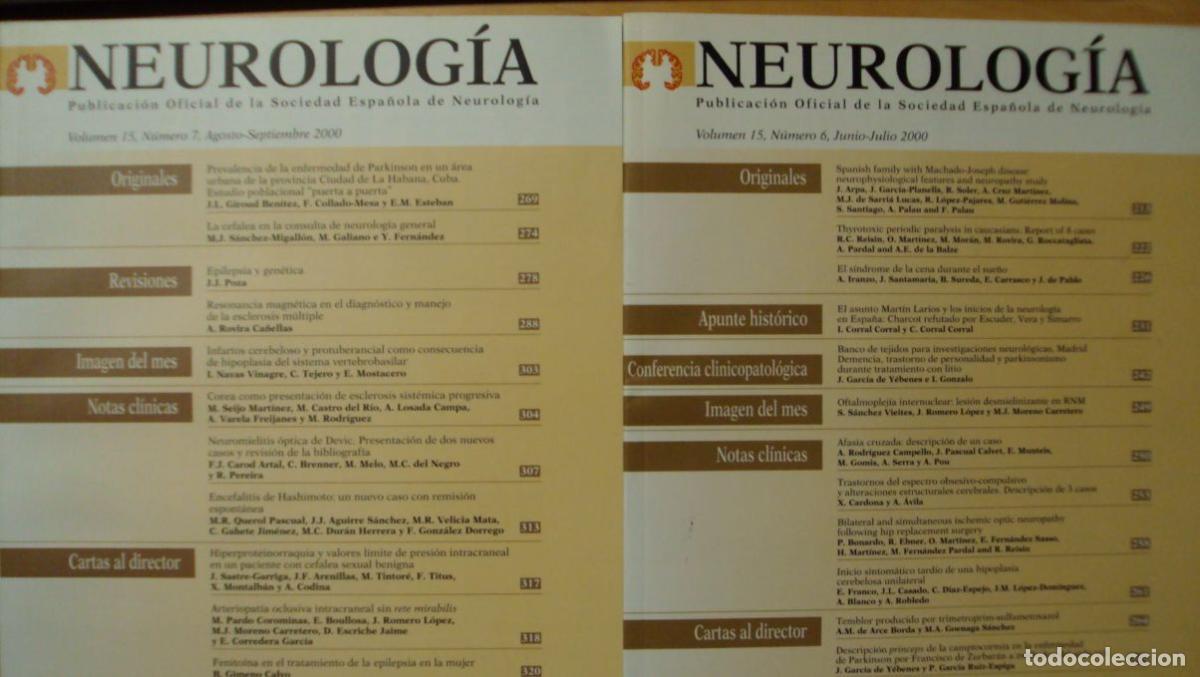 Libros: NEUROLOG&Iacute;A. Vol 15 (6) (7) - Foto 1