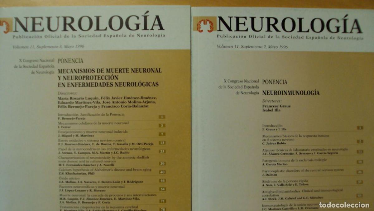 Libros: NEUROLOG&Iacute;A. Vol 11 SUPLEMENTO (2) (3) - Foto 1