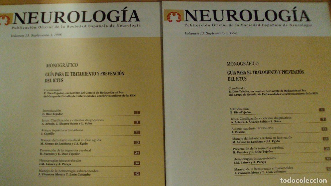 Libros: NEUROLOG&Iacute;A. Vol 13 SUPLEMENTO (3) (3) - Foto 1