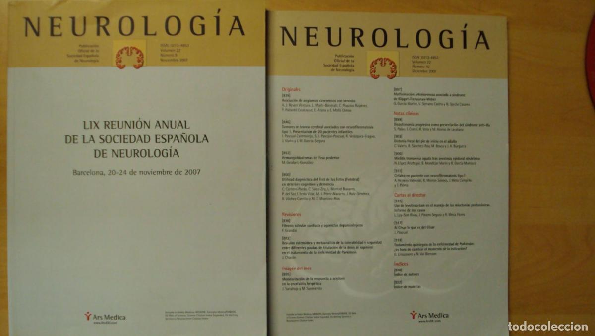 Libros: NEUROLOG&Iacute;A. Vol 22 (10) (9) - Foto 1