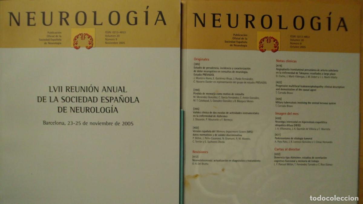 Libros: NEUROLOG&Iacute;A. Vol 20 (8) (9) - Foto 1