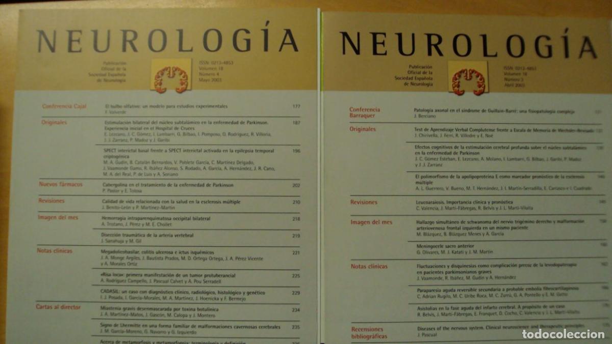Libros: NEUROLOG&Iacute;A. Vol 18 (3) (4) - Foto 1