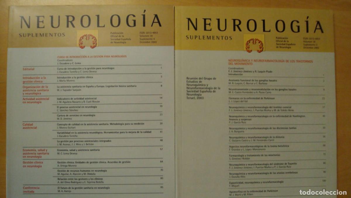 Libros: NEUROLOG&Iacute;A. Vol 18 SUPLEMENTO (3) (4) - Foto 1