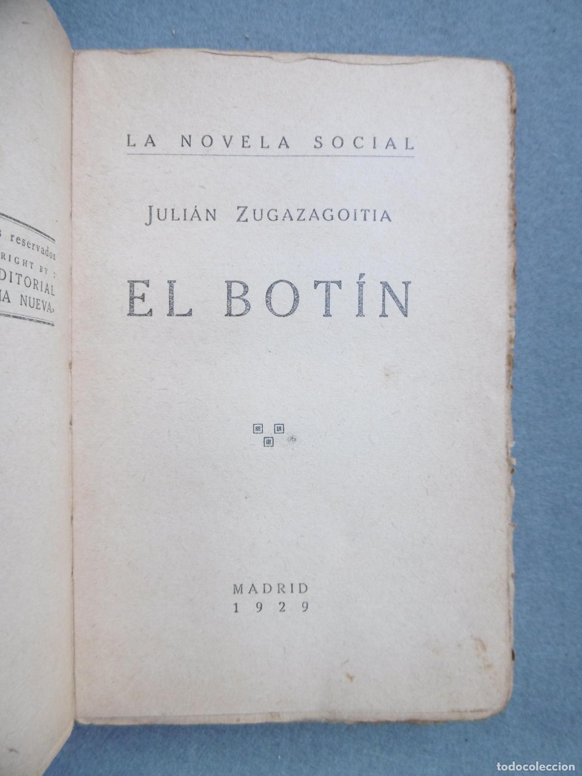 Libros: EL BOT&Iacute;N. 1&ordf; edici&oacute;n. - ZUGAZAGOITIA, JULI&Aacute;N. - Foto 2