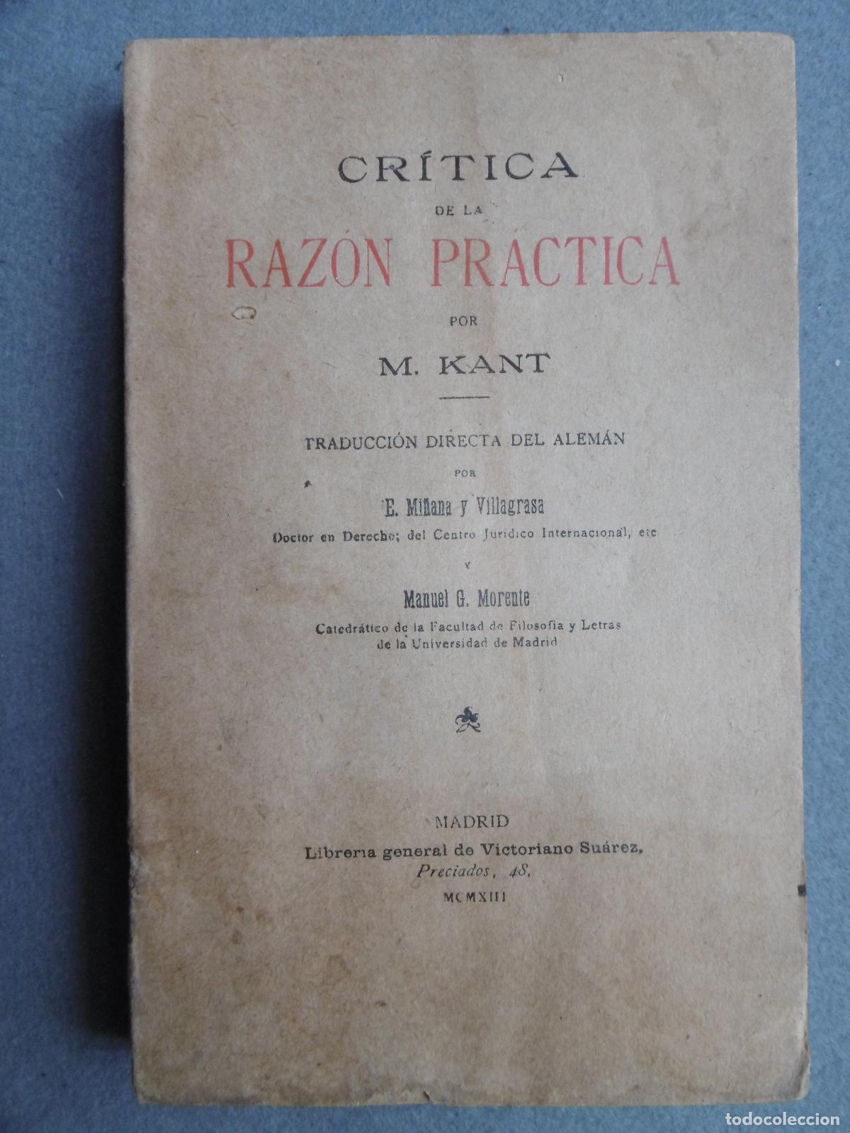 Libros: CR&Iacute;TICA DE LA RAZ&Oacute;N PR&Aacute;CTICA. - KANT, M. - Foto 1